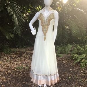 Vintage embroidered with gold emblems Maxi Dress